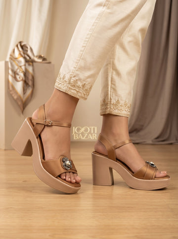 Shimmering Nude Platforms